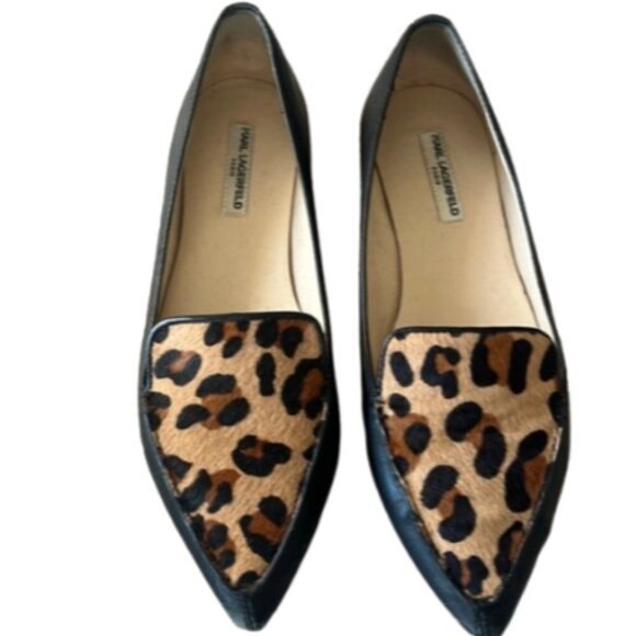 Karl Lagerfeld Shoes - Karl Lagerfeld Women's Destine Leopard Print Pointed Toe Flats Size 7